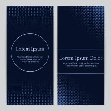 Flyers with patterns in blue color Stock Illustration