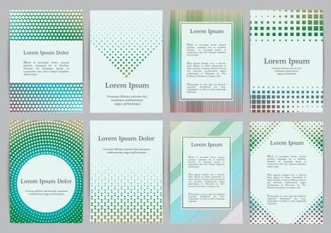 Flyers with patterns - polka dots and halftone. Stock Illustration