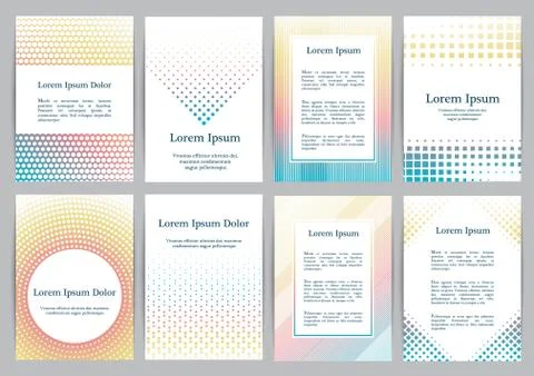 Flyers with patterns - polka dots and halftone. Stock Illustration