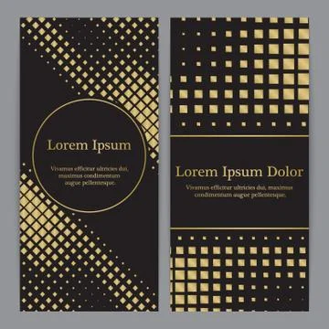 Flyers with patterns - squares and stripes. Illustrazione stock