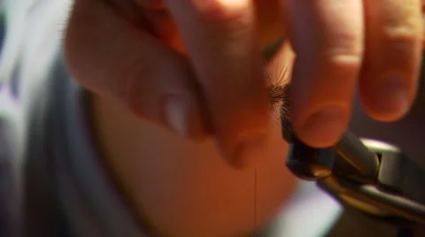 Flyfisher adjusting bait Stock Footage 55335219