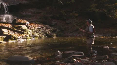 Flyfishing - Fall leaves Video stock 21245719