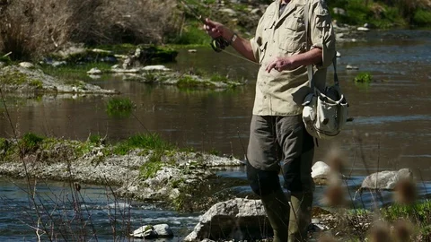 Flyfishing on River 1 Stock Footage 106705959