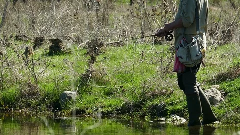 Flyfishing on River 3 Stock Footage 106706660