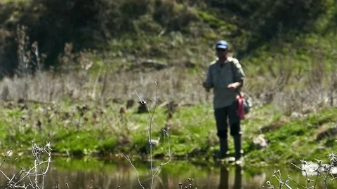 Flyfishing on River Slow Motion 2 Video stock 106705213