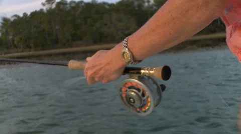 Flyfishing stripping line HD Stock Footage 5982062