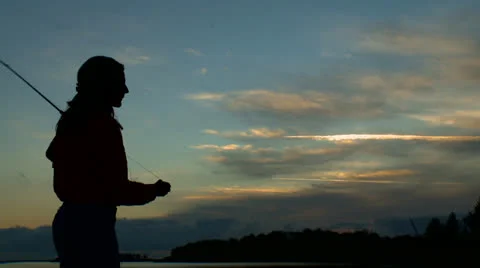 Flyfishing sunset 08 HD Stock Footage 22799995