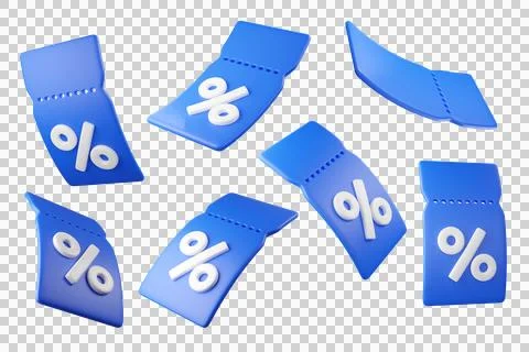 Flying 3d blue discount tags with percent signs Stock Illustration
