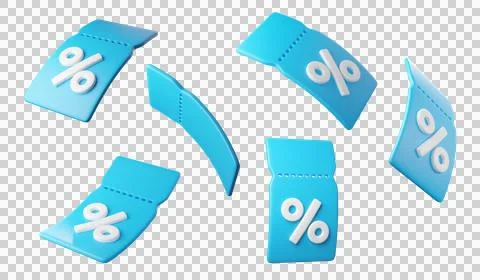 Flying 3d blue discount tags with percent signs イラスト素材