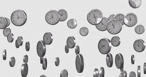 Flying 3D Clock On Alpha Stock Footage 233777306