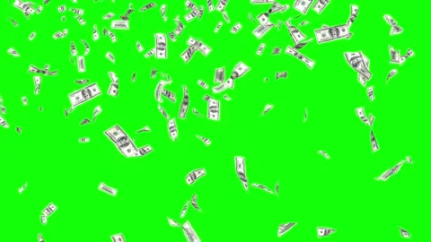 Flying 3d dollars on green screen background 動画素材 315754470