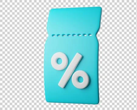 Flying 3d turquoise discount tags with percent signs Illustration