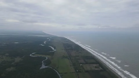 Flying with a 4k drone in the coastal area of ​​Riachuelos Veracruz Stock Footage 170262805
