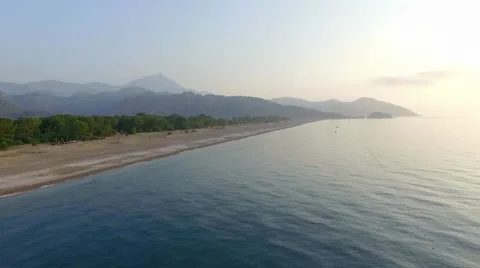 Flying Above Beach Stock Footage 52529033