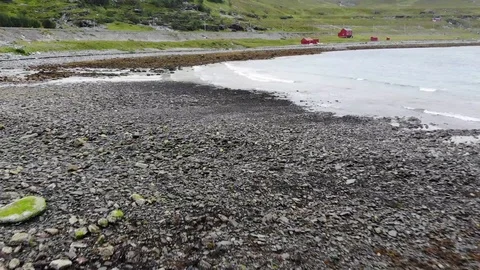 Flying above the black sand Stock Footage 114748790