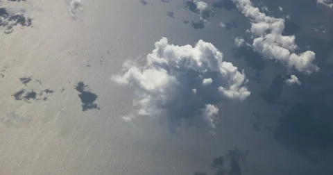 Flying above blue sky and ocean sea Stock Footage 49800332