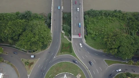 Flying above bridge Stock Footage 100320043