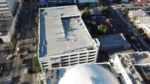 Flying Above Buildings Stock Footage 123709694