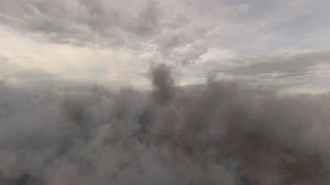 Flying Above the Cinematic Grey Clouds Stock Footage 165171729