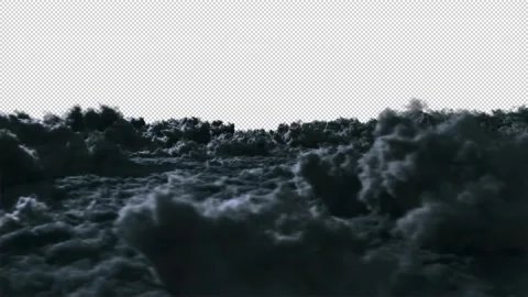 Flying Above the Cinematic Night Clouds Background Loop with Alpha Stock Footage 219228134