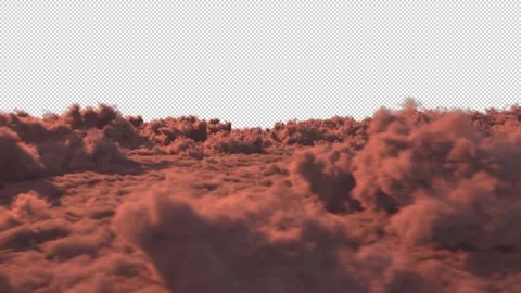 Flying Above the Cinematic Sunset Clouds Background Loop with Alpha Stock Footage 219228135