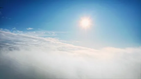 Flying above the clouds. Aerial Drone Shot Stock Footage 257769838