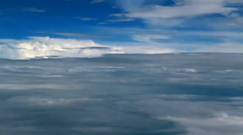 Flying above the Clouds and Jump Through Video stock 32967628