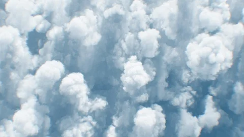 Flying Above the Clouds Beautiful Top View Daylight Seamless. Flight Over the Stock Footage 126059067