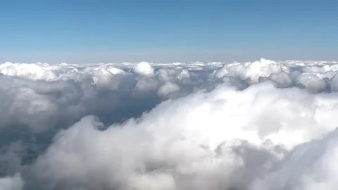 Flying Above The Clouds. Cloudy Sky With Sun Rays Stock Footage 277954627