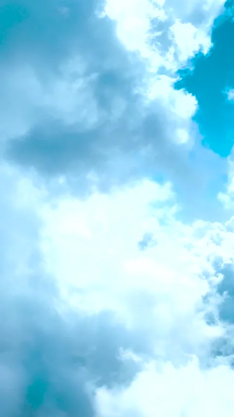 Flying Above The Clouds. Flying Through Beautiful Thick Fluffy Clouds.  Stock Footage 227321413
