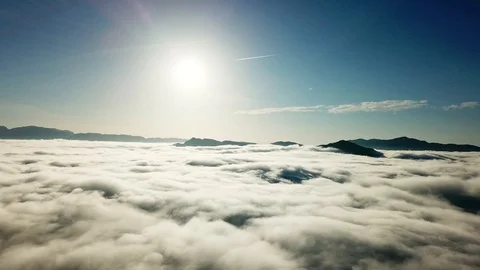 Flying above the clouds Stock Footage 99539711