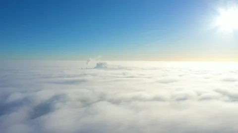 Flying above the clouds Stock Footage 126964617