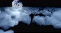 Flying above clouds night moon cartoon aeroplane airplane sky stratosphere 4k 4k or 4k+ Resolution