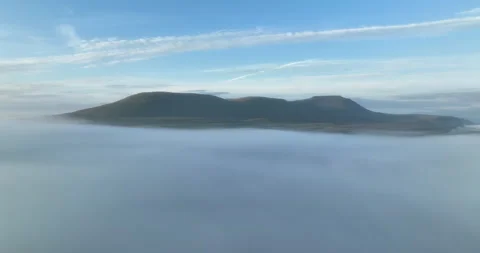 Flying above the clouds in Ribblesdale Stock Footage 249513484