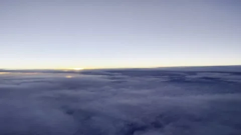 Flying above Clouds Sunset 4K HDR Stock Footage 250370366