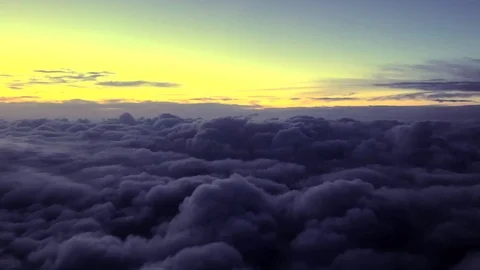 Flying Above the Clouds at Sunset Stock Footage 111781587