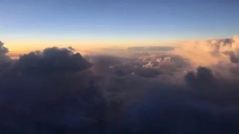 Flying Above Clouds at Sunset Stock Footage 111781617