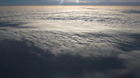 Flying above the clouds. Views from the plane. Stock Footage 99832951