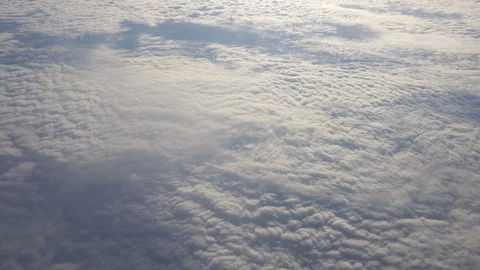 Flying above the clouds. Views from the plane. Video stock 100237585