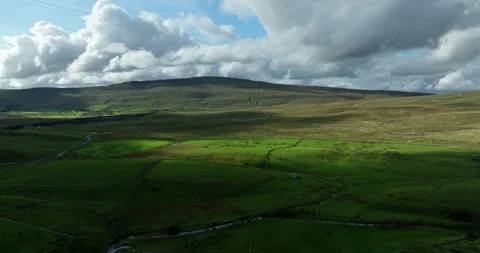 Flying above cloudy Ribblesdale Stock Footage 317006404