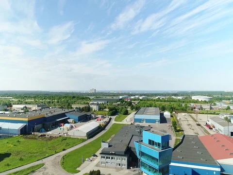 Flying above the dispatching tower and the railway in the summer Vídeo Stock 76723794