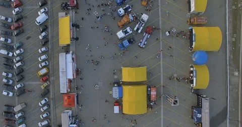 Flying above the fair Stock Footage 106894954