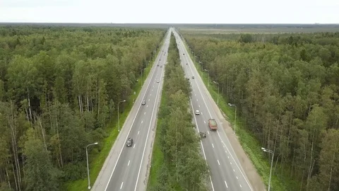 Flying above highway Stock Footage 79604763
