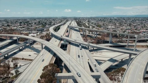 Flying above the highway Stock Footage 89639601