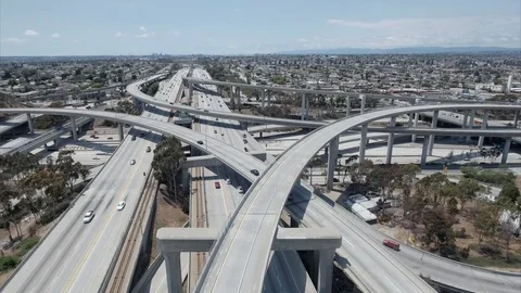 Flying above the highway Stock Footage 89639605