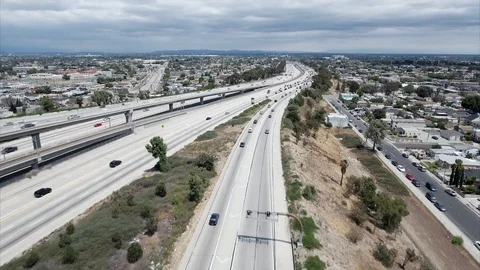 Flying above the highway Stock Footage 89639635