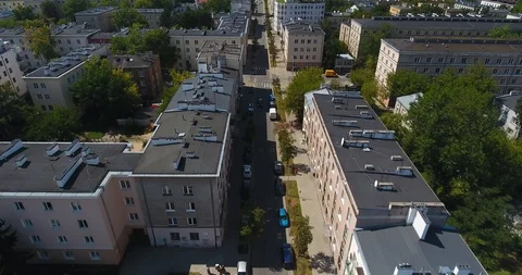 Flying Above House Blocks Stock Footage 93259341
