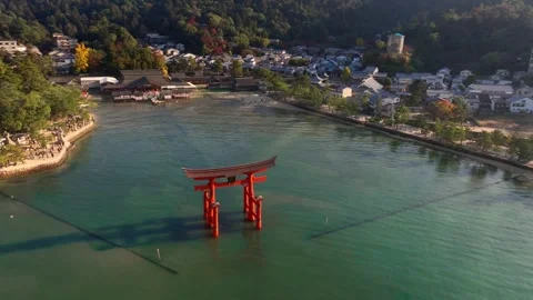 Flying above an iconic torii gate in the... | Stock Video | Pond5