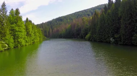 Flying above the lake Video stock 63853045