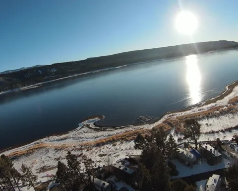 Flying Above The Lake Stock Footage 221044529